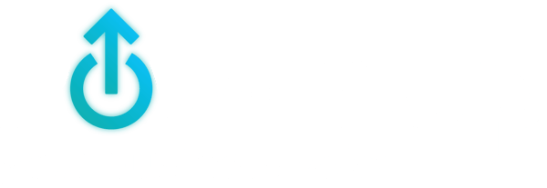 Power Up logo_business voice_white and teal Power Up logo_business voice_white and teal