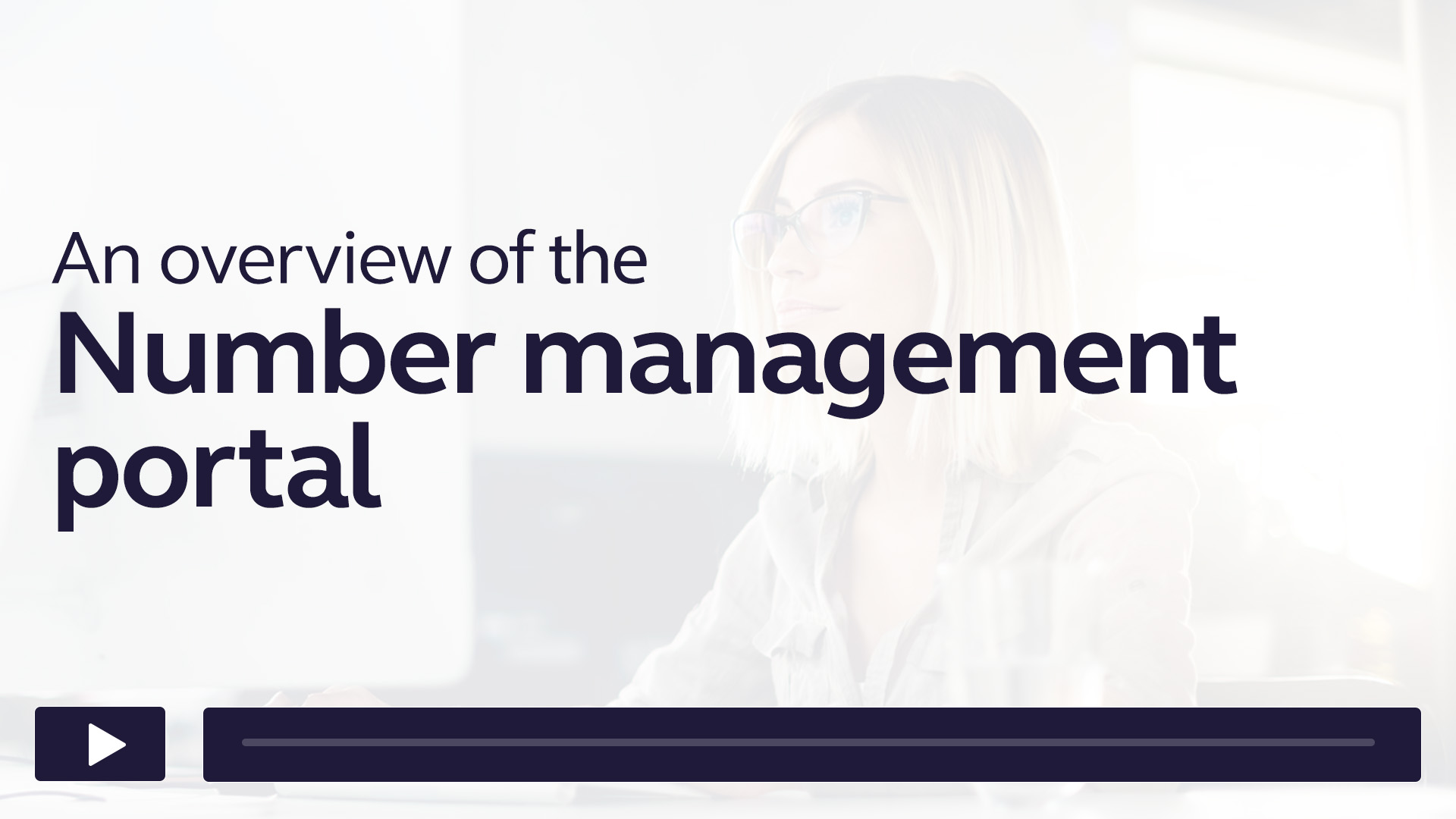 An overview of the number management portal